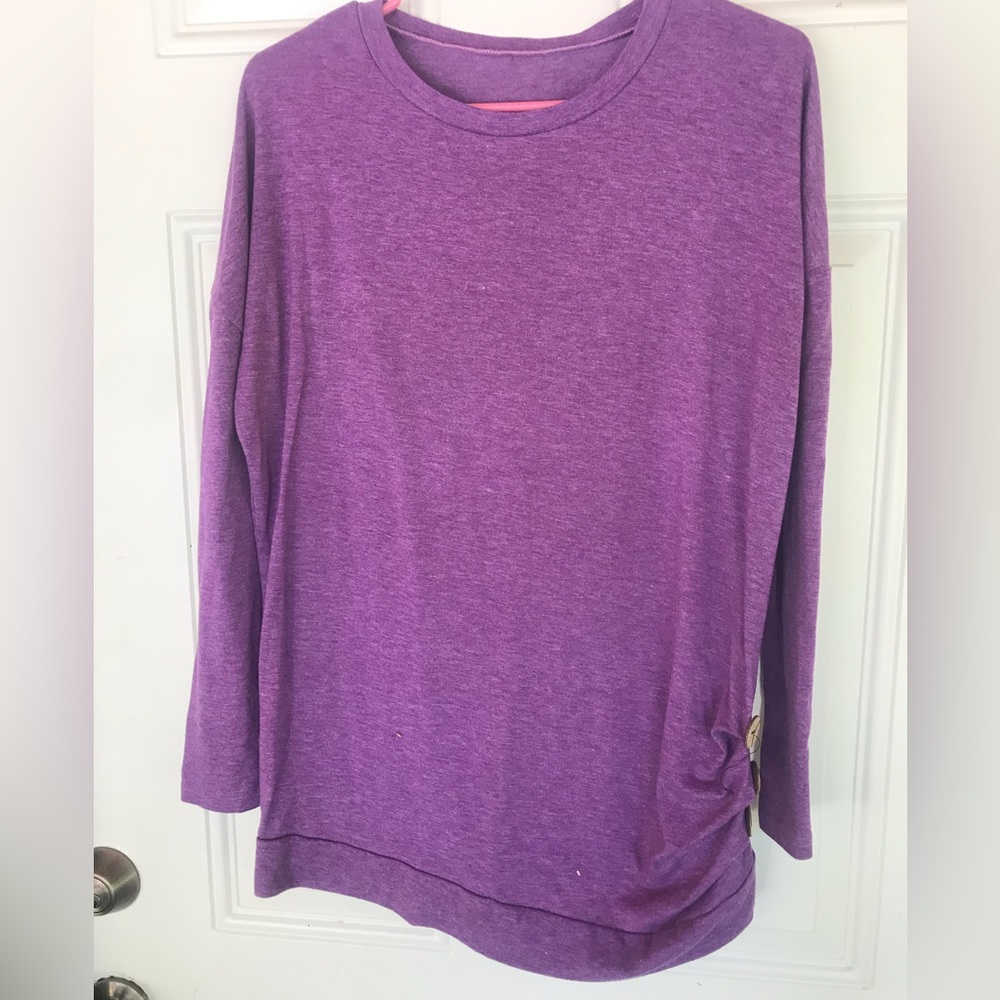 Long Sleeve Purple Shirt - Size Lg - soft material